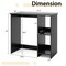 31.5 Inch Modern Black Wooden Laptop Desk with 2-Tier Storage Shelf for Small Home Office